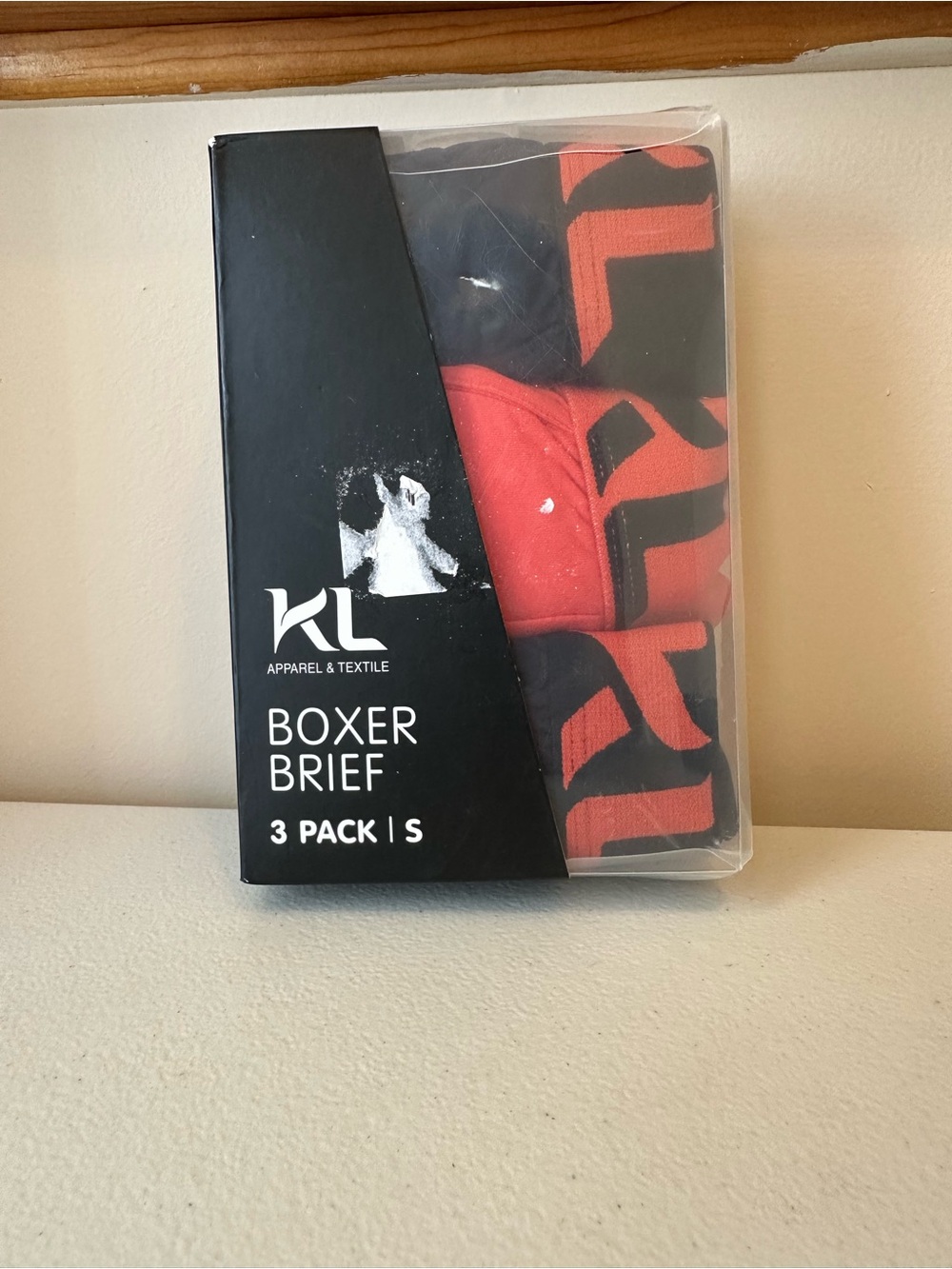 New Men's KL Apparel & Textile‎ Boxer Briefs 3 Pack Red/Black Small